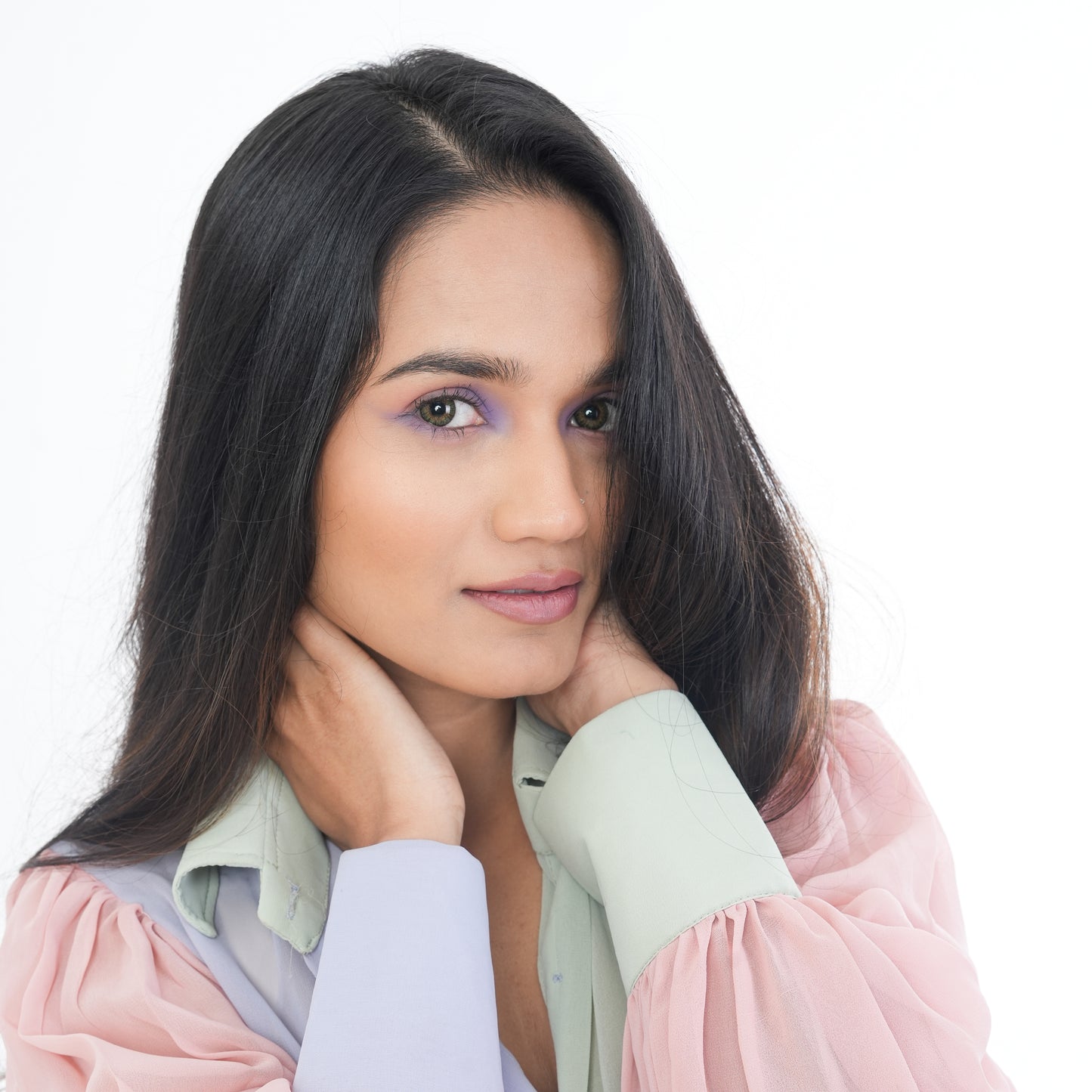 Pastel Colorblock Shirt Dress